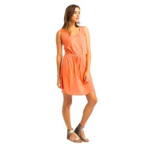 Synergy Organic Cotton Seabright Sleeveless Dress Back Opening Coral Large NWT